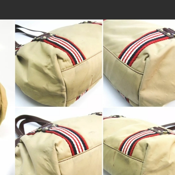 🥳HP🥳Burberry Tan Canvas LARGE Tote - Picture 4 of 10